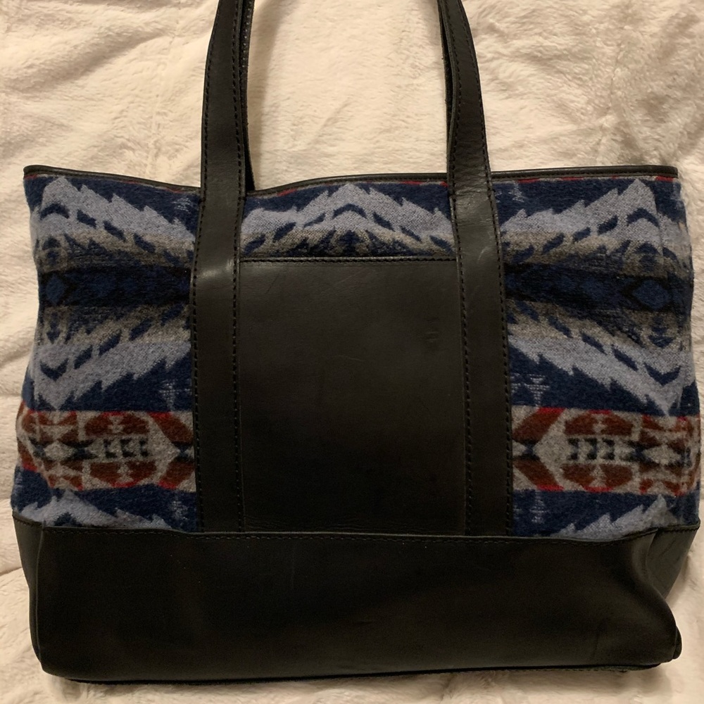 Pendleton Leather & Wool Large Tote Bag